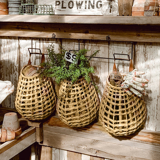 Hyacinth Wall Baskets on Hanging Racks, Set of 3 Must Haves ABH