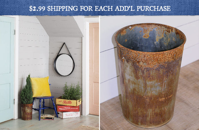 Antique-Inspired Rusted Patina Bucket General GGT