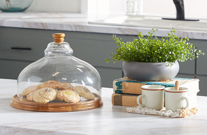 Antique Inspired Glass Cloche with Wooden Base General UMA