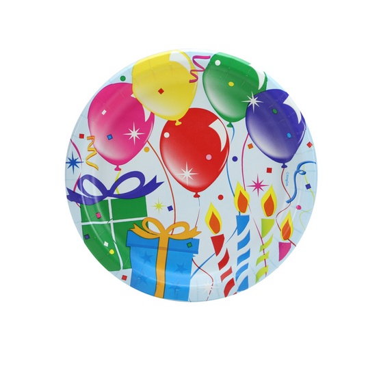 Birthday-Party Healy's Balloons 7" Round Paper Plates: 16CT Paper Plates VeZee