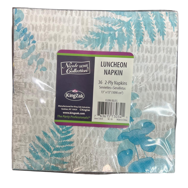 Load image into Gallery viewer, Floral Bliss Teal 13x13 2-Ply Paper Napkins Paper Napkins Nicole Home Collection
