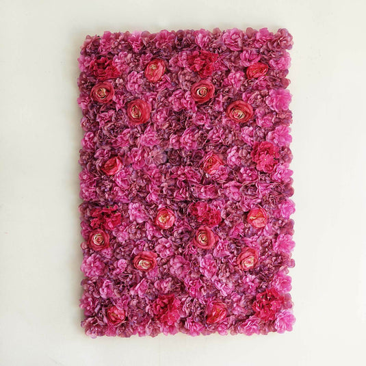 13 Sq ft. Violet Purple UV Protected Assorted Flower Wall Mat Backdrop - 4 Artificial Panels Backdrops HIER_5360 Default Title