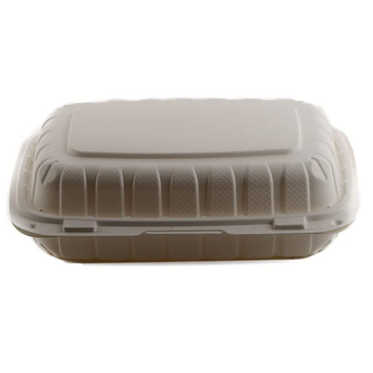 *WHOLESALE* 9"X6" Eco Friendly Food Container w/ Clamshell Hinged Lid 150ct/case Food Storage & Serving VeZee