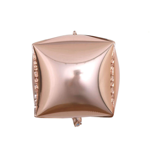 14" 4D Rose Gold Cube Shaped Mylar Foil Helium Air Balloons Decorations HIER_9120 Default Title