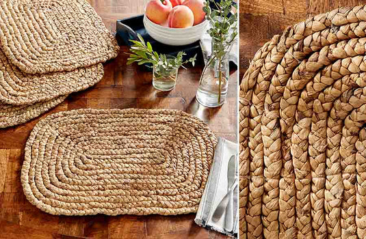 Woven Water Hyacinth Placemats, Set of 4 General UMA