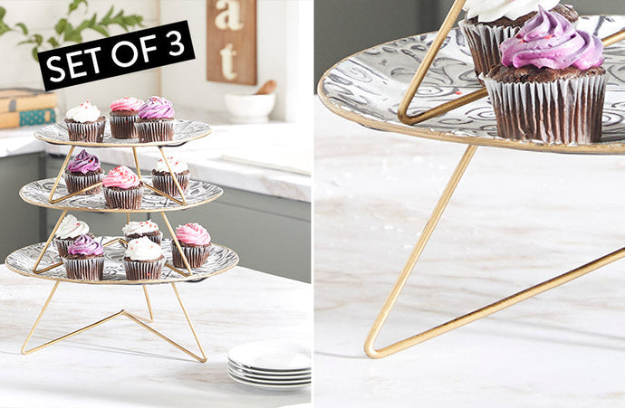 Stackable Metal Cupcake Stands, Set of 3 General UMA