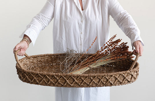 Woven Seagrass Basket Tray General CC