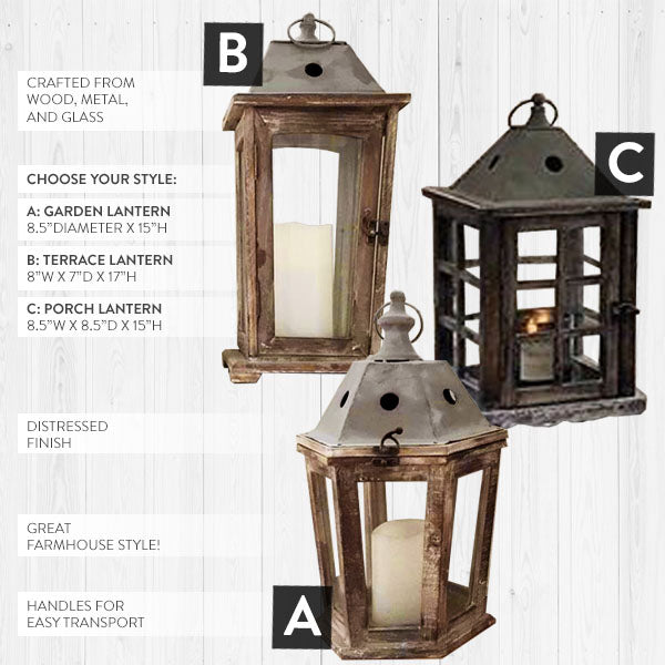 Load image into Gallery viewer, Oversized Reclaimed Wooden Lanterns, Pick Your Style General TCCO
