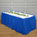Plastic Table Skirt Royal Blue Ruffled - Durable Disposable Skirt for Events 14ft Table Skirts PROstorez Default Title