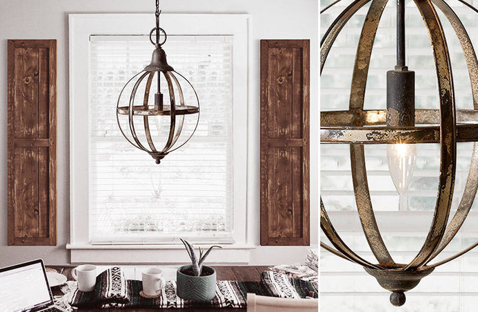 Distressed Finish Sphere Pendant Light General CT