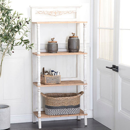 Carved Wooden Cottage Shelving Unit General UMA