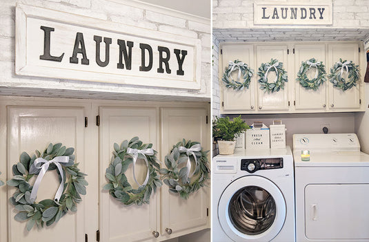 Classic Distressed Wooden Laundry Sign General ABH