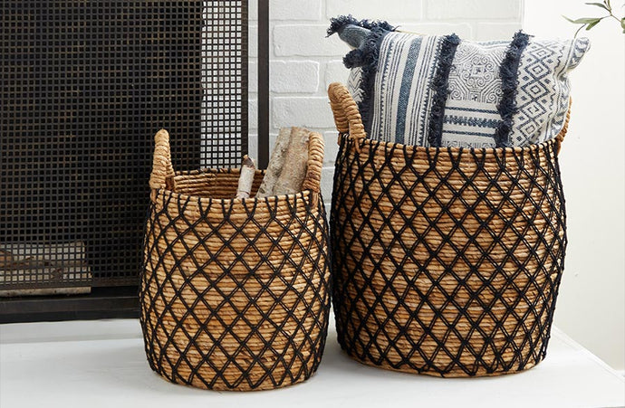 Banana Leaf Wicker Basket, Set of 2 General UMA