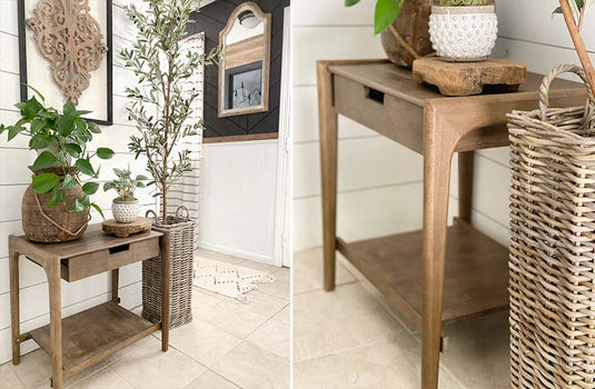 Mid-Century End Table with Subtly Rounded Edging and Float-Like Drawer General ABH