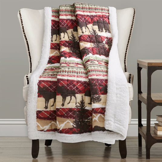 Holiday Lodge Sherpa Throw Collective LushDecor