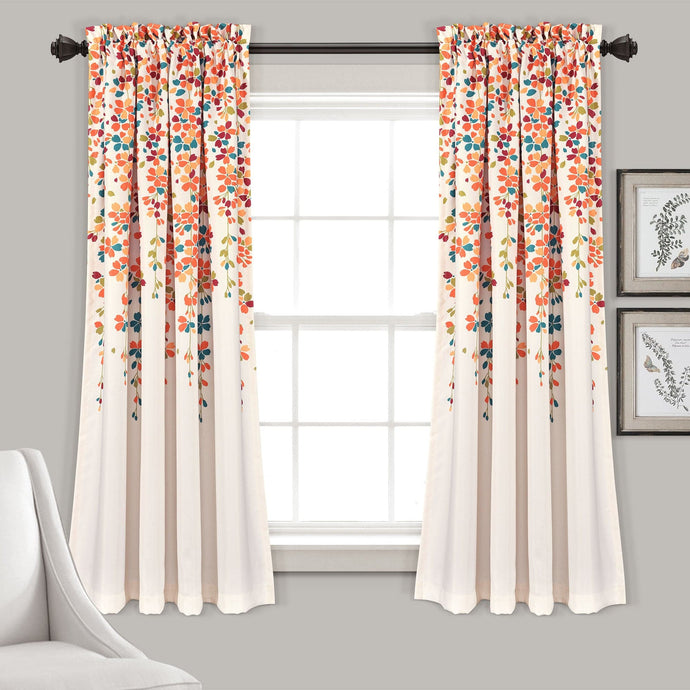 Weeping Flower Light Filtering Window Curtain Set Collective LushDecor