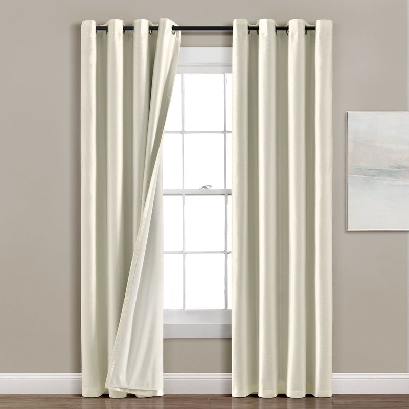 Load image into Gallery viewer, Faux Silk 100% Blackout Window Curtain Panel Collective LushDecor
