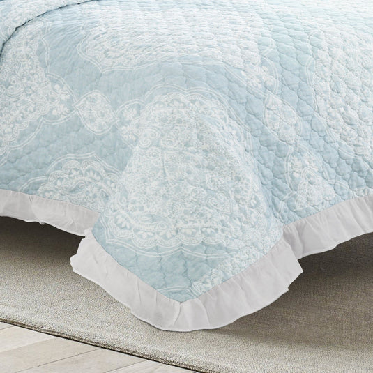 Lucianna Ruffle Edge Cotton Bedspread Set Collective LushDecor