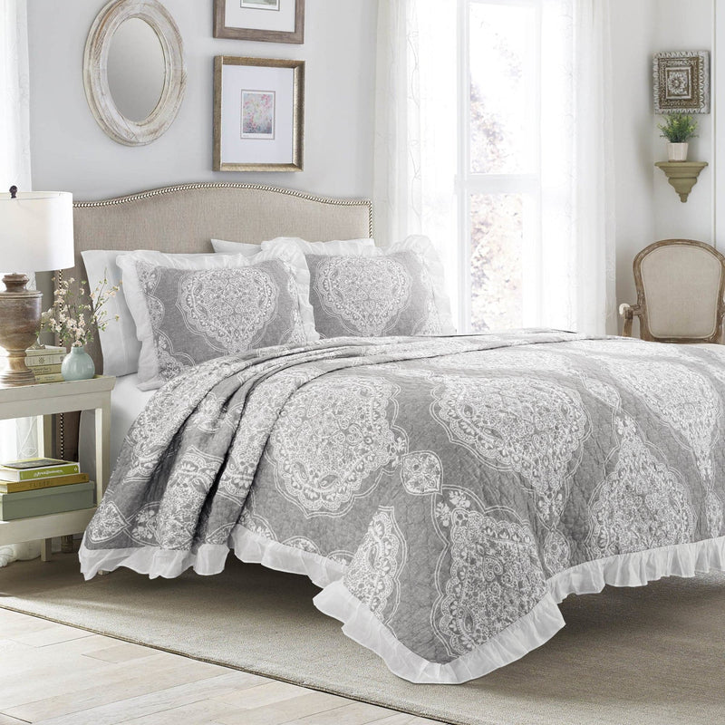 Load image into Gallery viewer, Lucianna Ruffle Edge Cotton Bedspread Set Collective LushDecor
