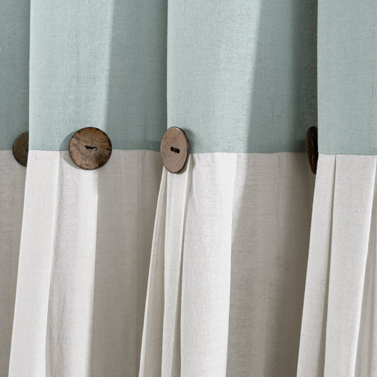 Linen Button Window Curtain Panel