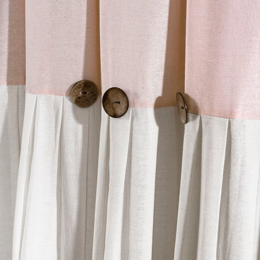 Linen Button Window Curtain Panel Collective LushDecor