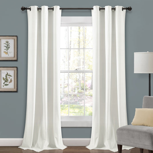 Prima Velvet Solid Grommet Light Filtering Window Curtain Panel Set Collective LushDecor