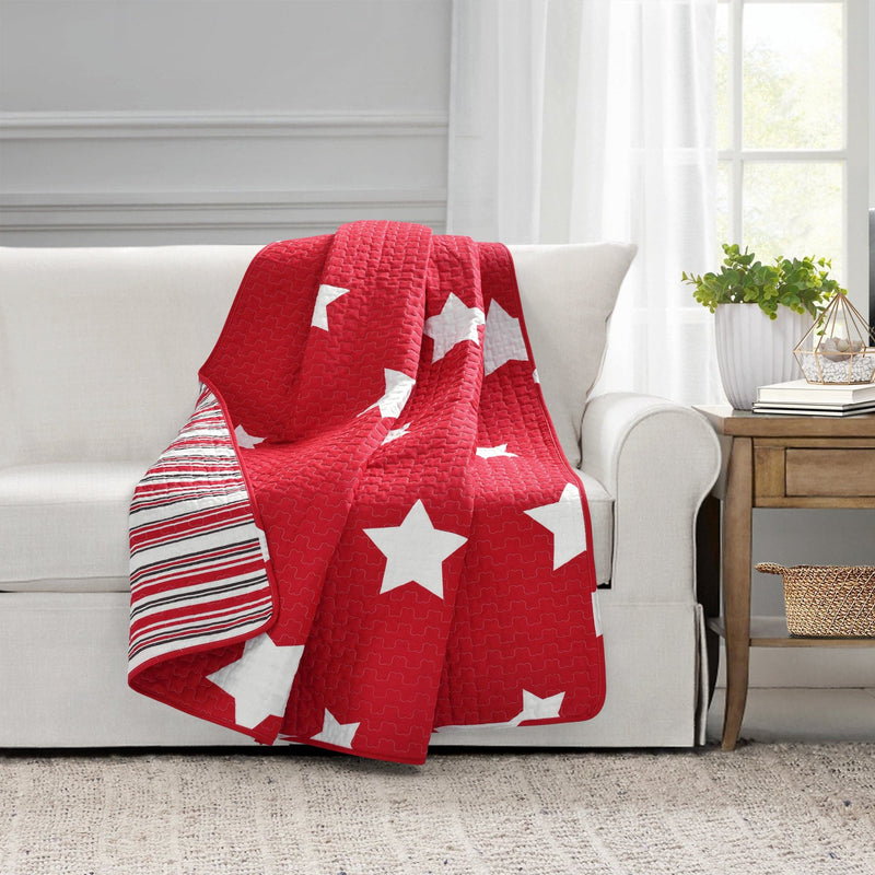 Load image into Gallery viewer, Star Reversible Cotton Throw Collective LushDecor
