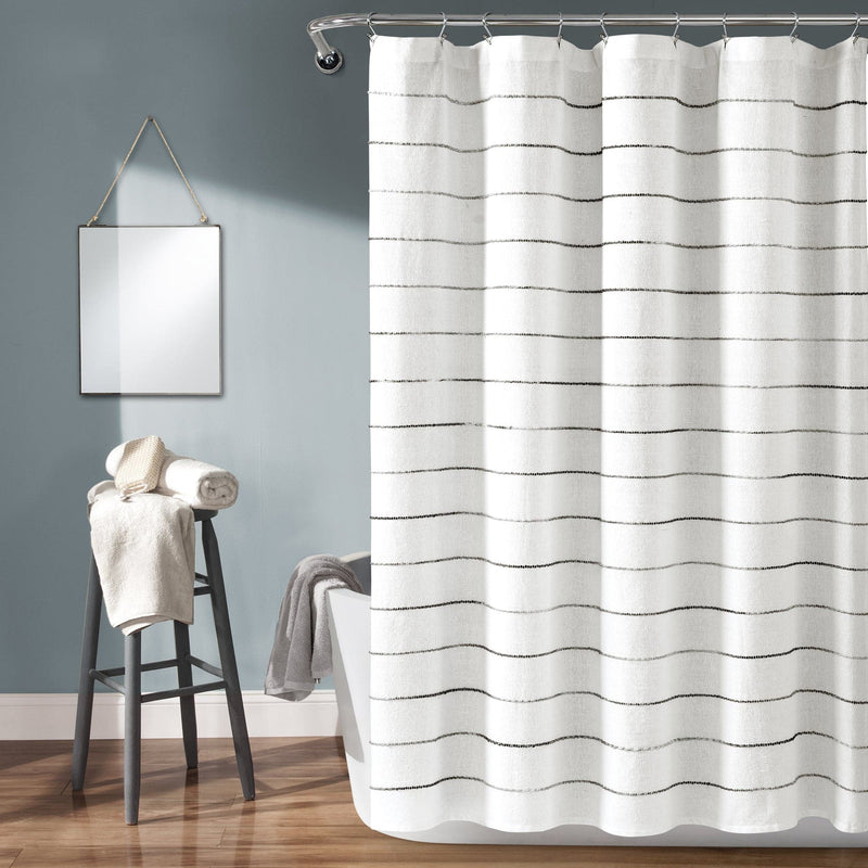 Load image into Gallery viewer, Ombre Stripe Yarn Dyed Recycled Cotton Blend Shower Curtain Collective LushDecor
