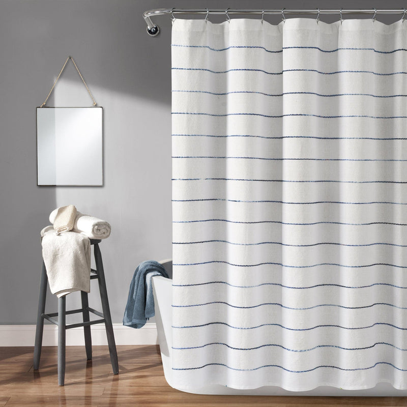 Load image into Gallery viewer, Ombre Stripe Yarn Dyed Recycled Cotton Blend Shower Curtain Collective LushDecor
