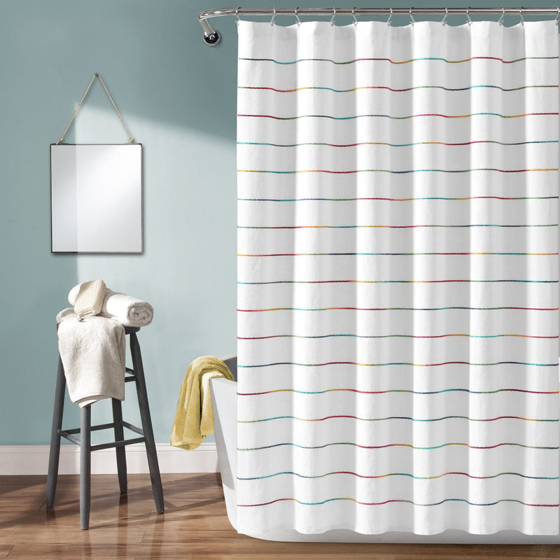 Load image into Gallery viewer, Ombre Stripe Yarn Dyed Recycled Cotton Blend Shower Curtain Collective LushDecor
