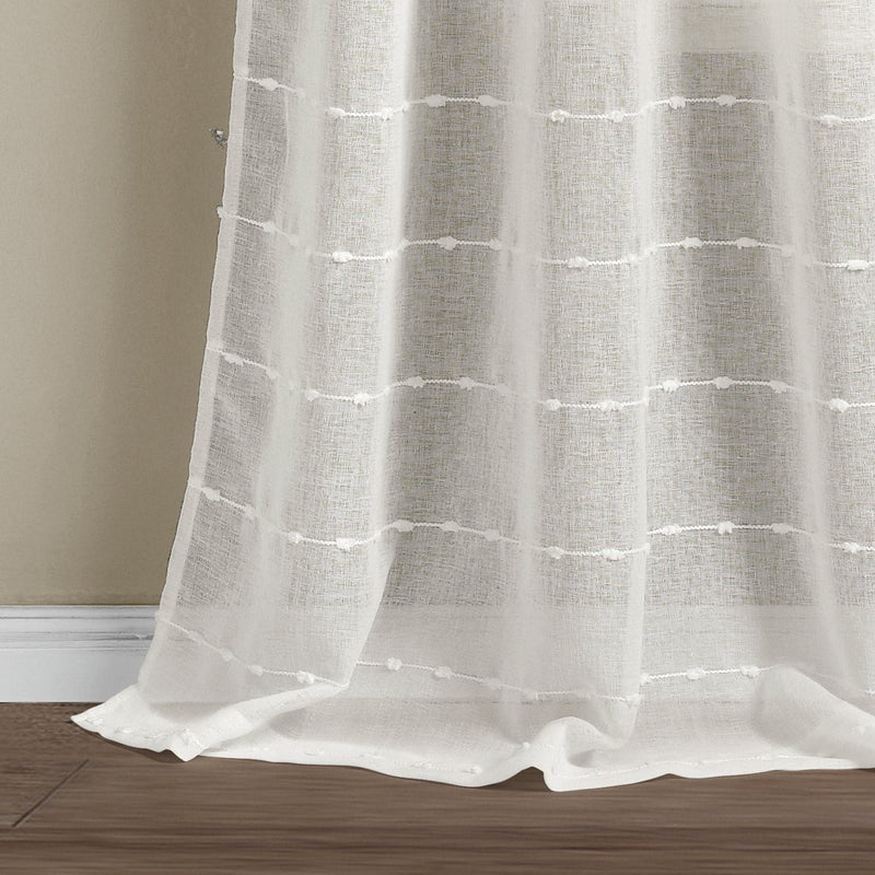 Load image into Gallery viewer, Farmhouse Textured Grommet Sheer Window Curtain Panel Set
