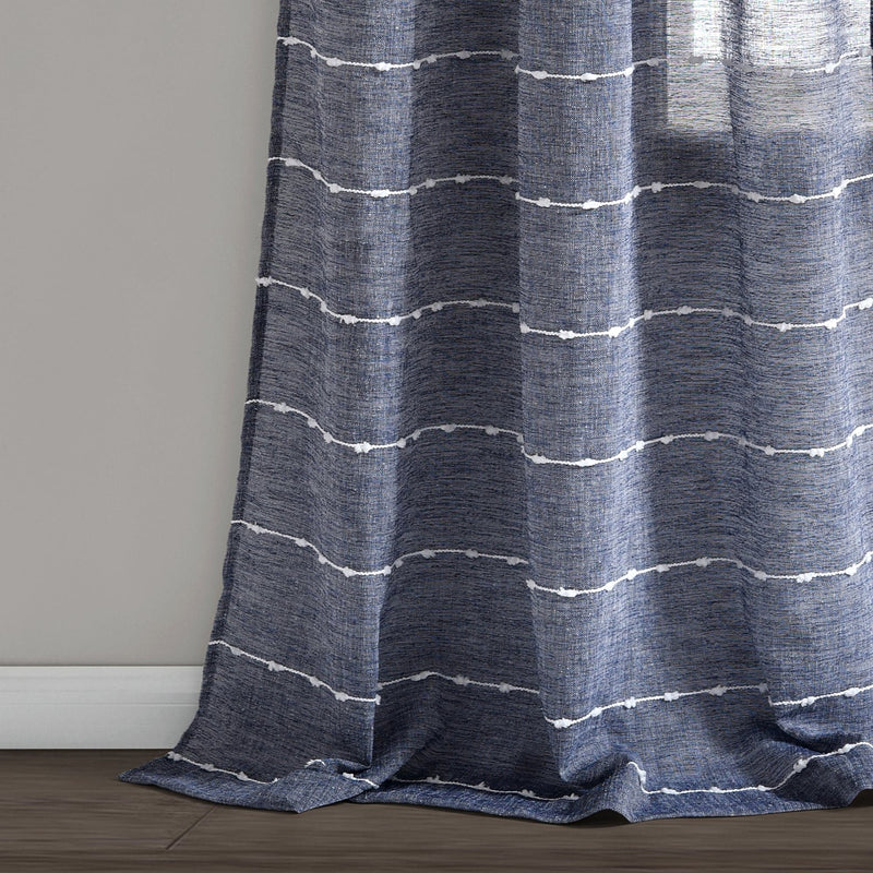 Load image into Gallery viewer, Farmhouse Textured Grommet Sheer Window Curtain Panel Set
