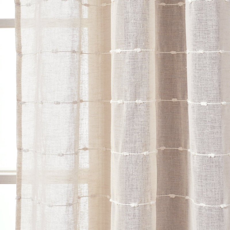 Load image into Gallery viewer, Farmhouse Textured Grommet Sheer Window Curtain Panel Set Collective LushDecor
