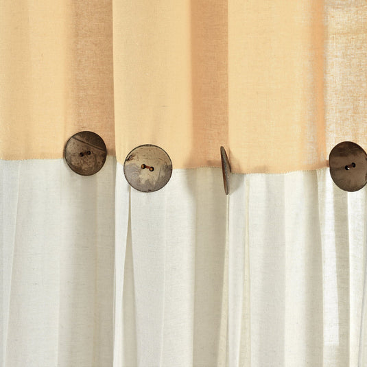 Linen Button Window Curtain Panel