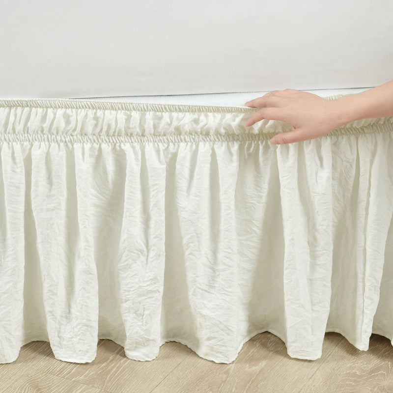 Load image into Gallery viewer, Ruched Ruffle Elastic Easy Wrap Around Bed Skirt Collective LushDecor
