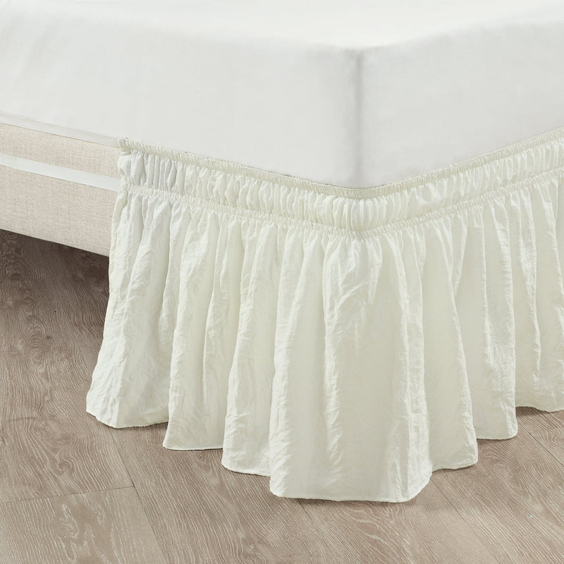 Load image into Gallery viewer, Ruched Ruffle Elastic Easy Wrap Around Bed Skirt Collective LushDecor
