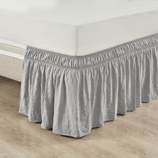 Ruched Ruffle Elastic Easy Wrap Around Bed Skirt Collective LushDecor