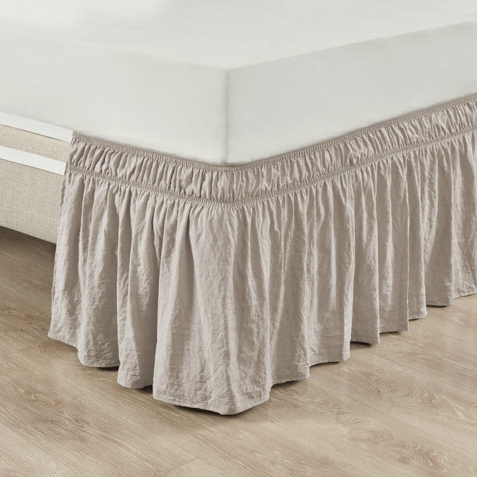 Ruched Ruffle Elastic Easy Wrap Around Bed Skirt Collective LushDecor