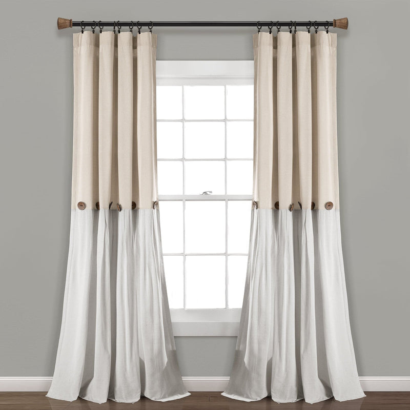 Load image into Gallery viewer, Linen Button Window Curtain Panel Collective LushDecor
