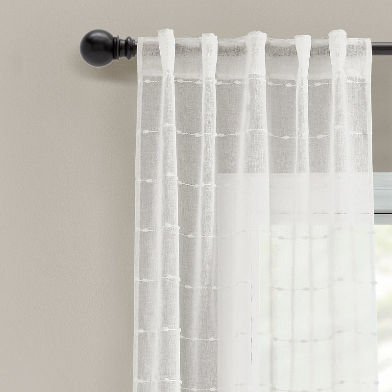 Load image into Gallery viewer, Farmhouse Textured Grommet Sheer Window Curtain Panel Set
