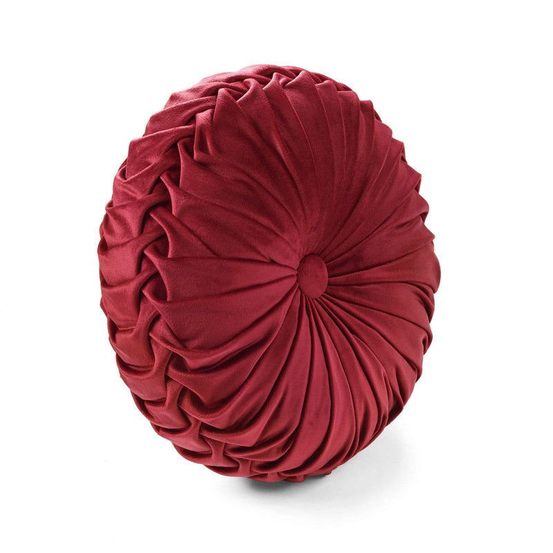 Load image into Gallery viewer, Round Pleated Soft Velvet Throw Pillow Collective LushDecor
