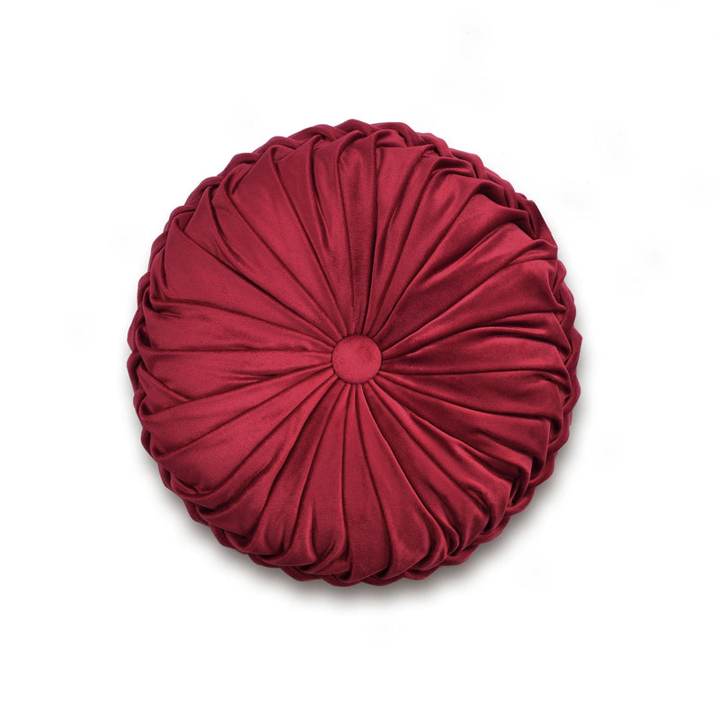 Load image into Gallery viewer, Round Pleated Soft Velvet Throw Pillow Collective LushDecor
