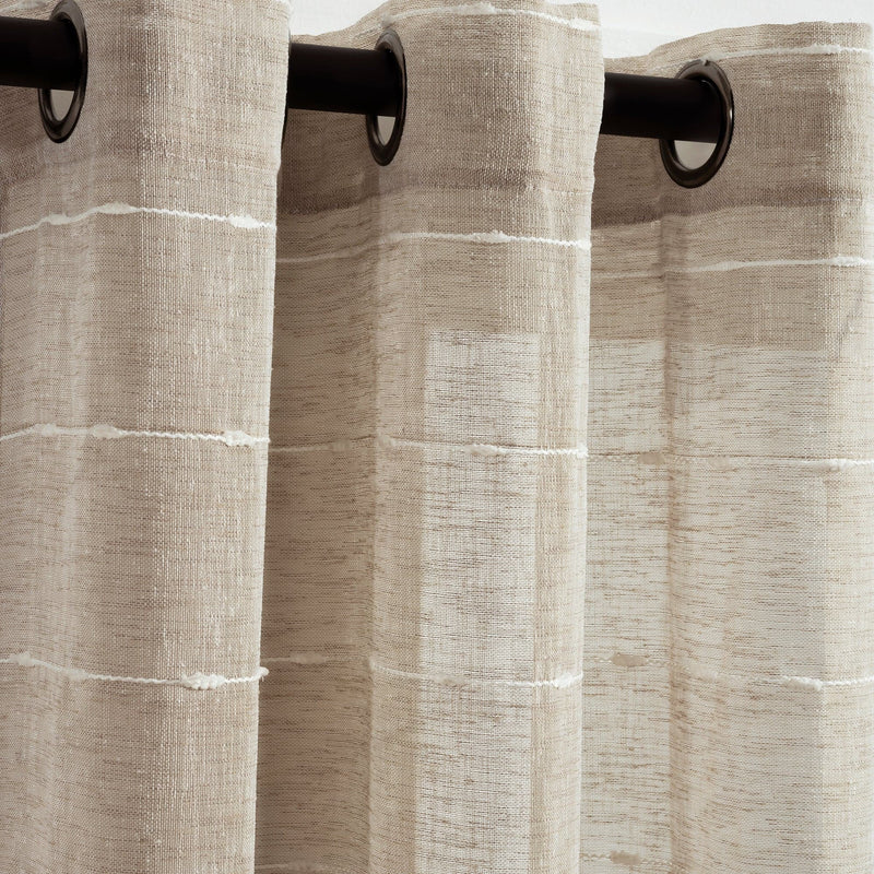 Load image into Gallery viewer, Farmhouse Textured Grommet Sheer Window Curtain Panel Set
