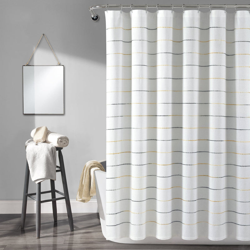 Load image into Gallery viewer, Ombre Stripe Yarn Dyed Recycled Cotton Blend Shower Curtain Collective LushDecor
