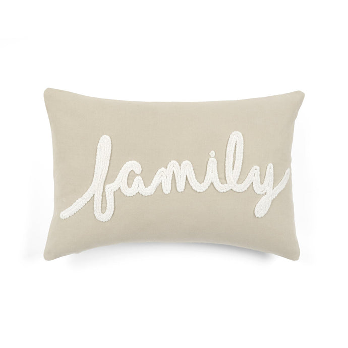 Family Chenille Embroidery Decorative Pillow Cover Collective LushDecor