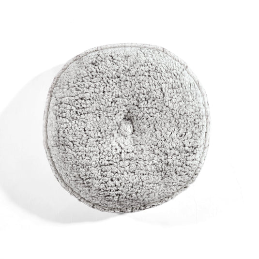 Button Soft Sherpa Round Throw Pillow Collective LushDecor