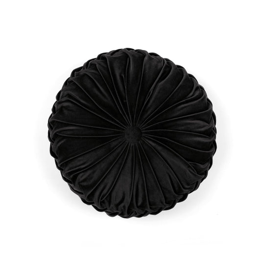 Round Pleated Soft Velvet Throw Pillow Collective LushDecor