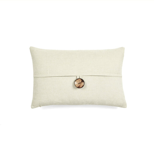 Linen Texture Woven Button Decorative Pillow Cover Collective LushDecor