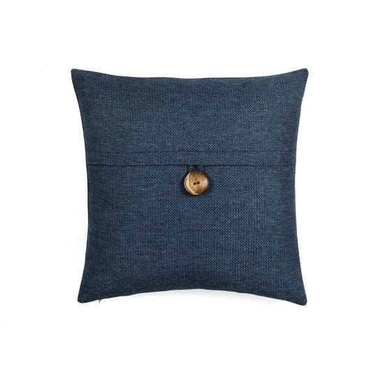 Linen Texture Woven Button Decorative Pillow Cover Collective LushDecor