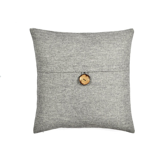 Linen Texture Woven Button Decorative Pillow Cover Collective LushDecor